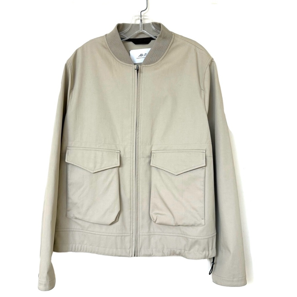 SALE * NWT Mr.P / Mr. Porter Sand Drawstring Hem 2 Pocket Zip Cotton Jacket Coat